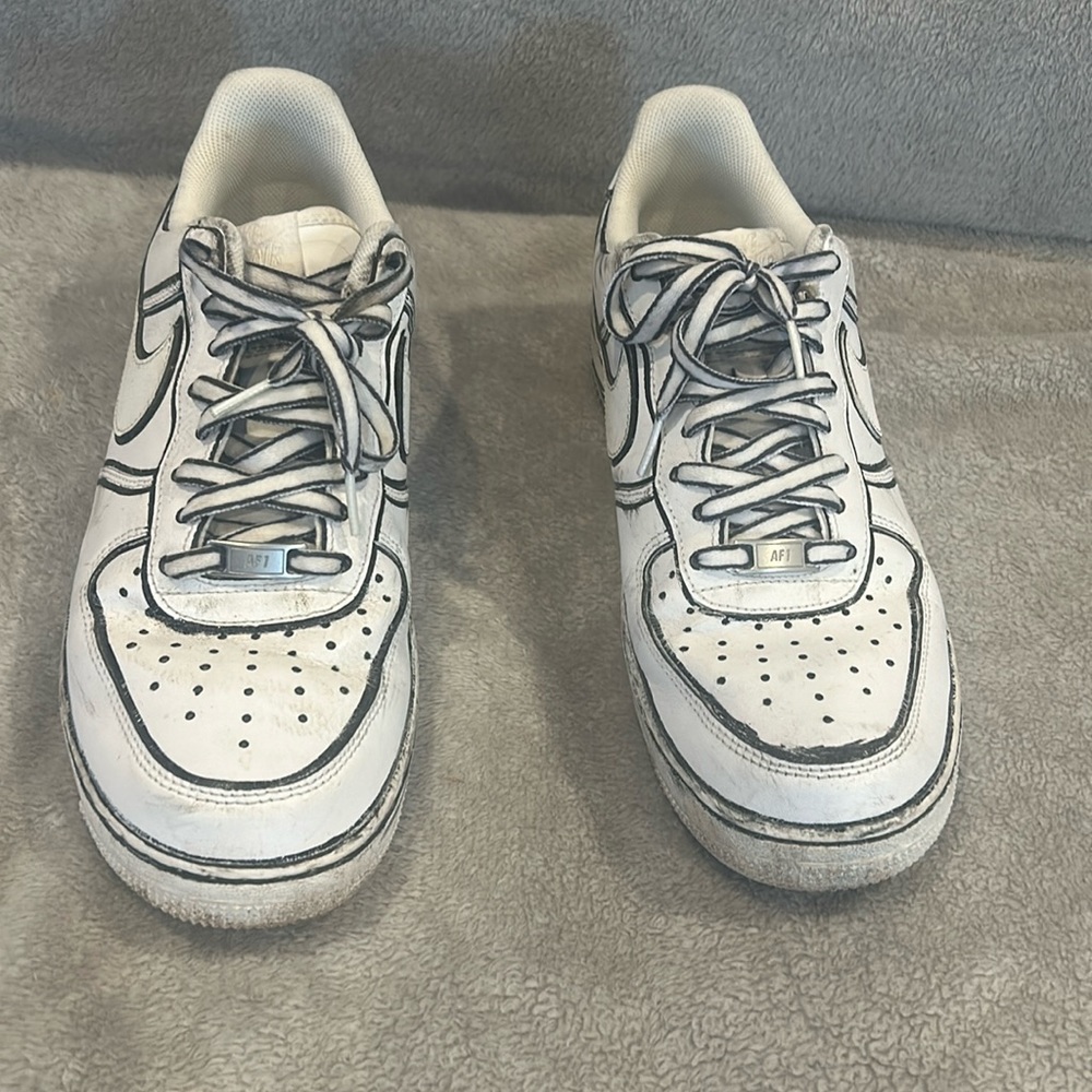 Authentic Men’s Nike Air 1 sneakers customized with permanent sharpie. Size 11